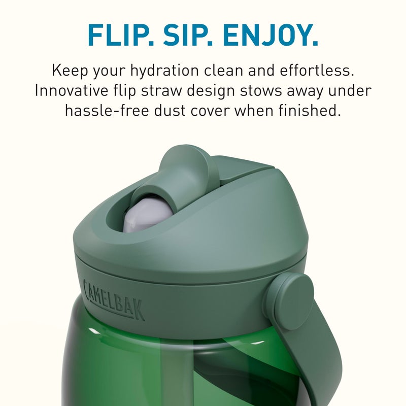 كاميلباك زجاجة مياه من CamelBak Thrive Flip Straw Tritan Renew بلون الغابة الخضراء، 32oz - Image 4